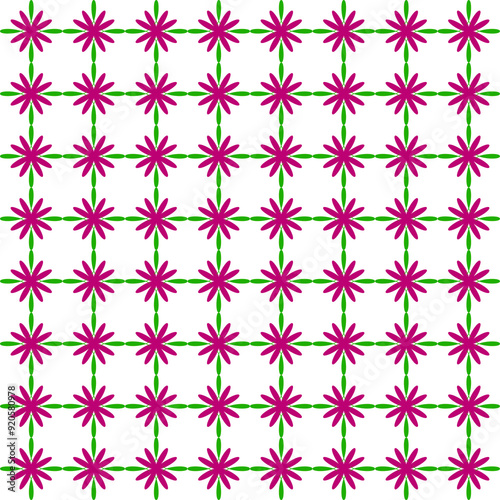 seamless pattern with pink flowers
