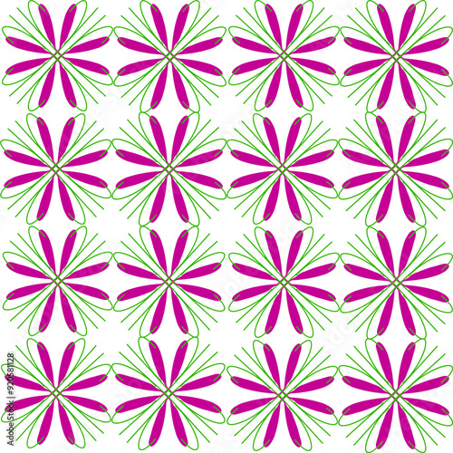 seamless pattern with pink flowers