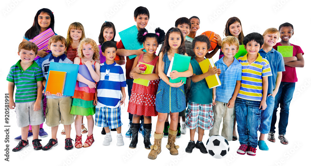 Obraz premium Diverse children png sticker, transparent background