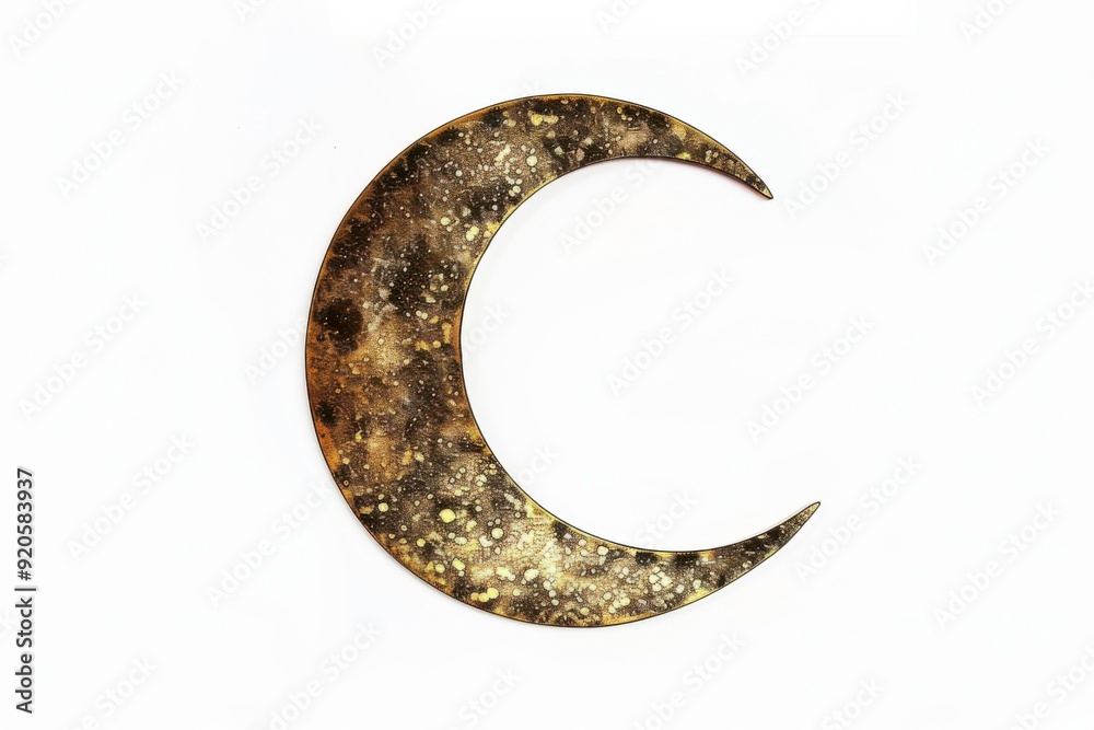 Serene crescent moon shining brightly in minimalist style Serene crescent moon shining brightly in minimalist style