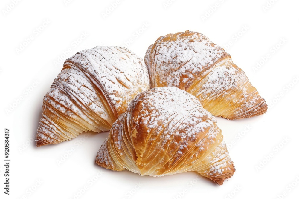 overhead view of a single, triangle-shaped sfogliatella pastry. Beautiful simple AI generated image in 4K, unique. overhead view of a single, triangle-shaped sfogliatella pastry. Beautiful simple AI generated image in 4K, unique.