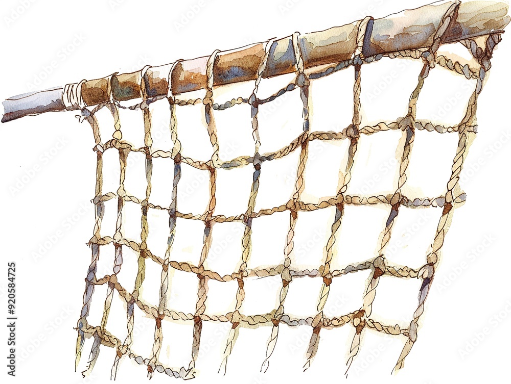 Volleyball net clipart stretched tight and ready for play,Clipart, watercolor illustration, Perfect for nursery art The style is handdrawn, white background Volleyball net clipart stretched tight and ready for play,Clipart, watercolor illustration, Perfect for nursery art The style is handdrawn, white background