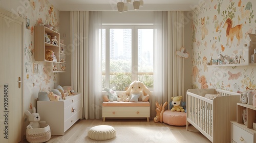 Minimalist Home Office Interior Design with Neutral Color Palette