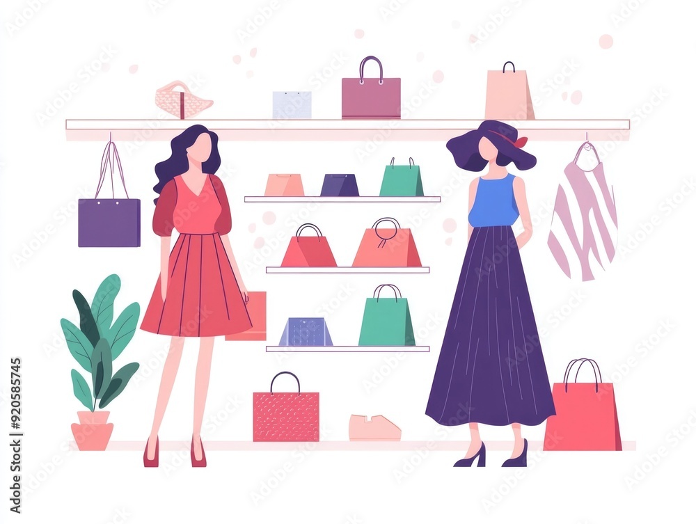 Flat Design of Cross Platform Fashion Retail Showcasing Seamless Digital Shopping Experience for Consumers across Various Platforms and Devices Flat Design of Cross Platform Fashion Retail Showcasing Seamless Digital Shopping Experience for Consumers across Various Platforms and Devices
