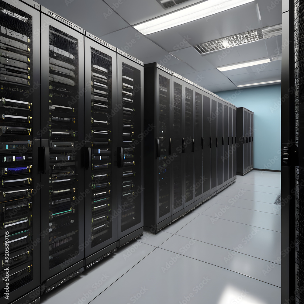 Servers racks walkthrough in Modern data center. Cloud computing datacenter server room. Cloud computing data storage 3d renderserver rack with servers,server rack with servers,server rack in a center Servers racks walkthrough in Modern data center. Cloud computing datacenter server room. Cloud computing data storage 3d renderserver rack with servers,server rack with servers,server rack in a center