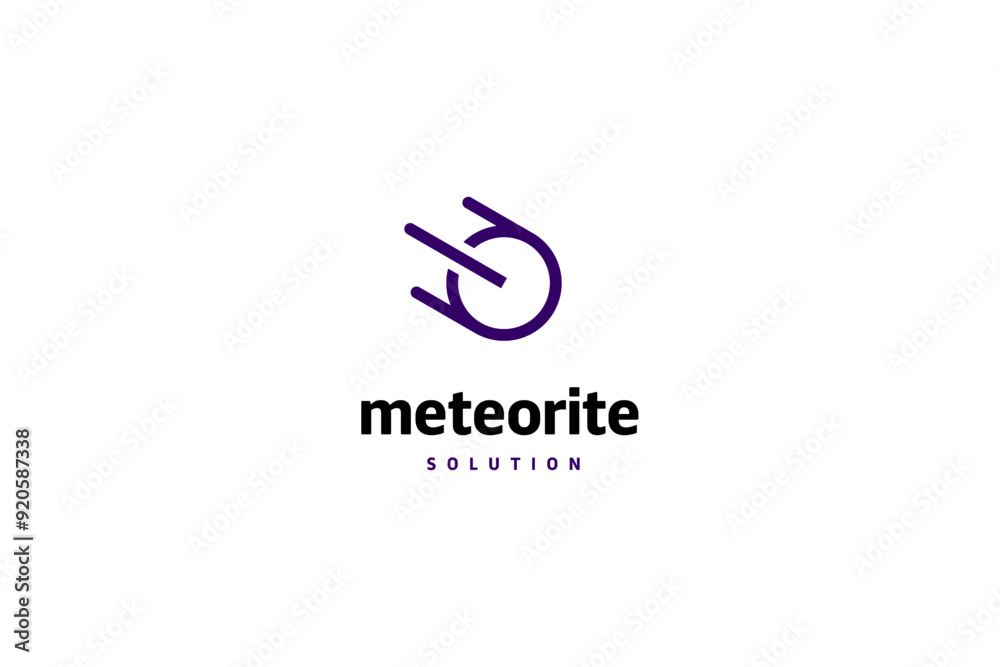 Template logo design solution with meteorite simple image Template logo design solution with meteorite simple image