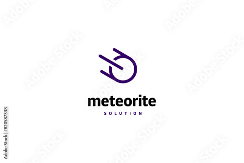 Template logo design solution with meteorite simple image