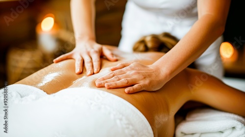 Wallpaper Mural Body care spa , body massage treatment. Woman having massage in the luxury spa salon. Torontodigital.ca