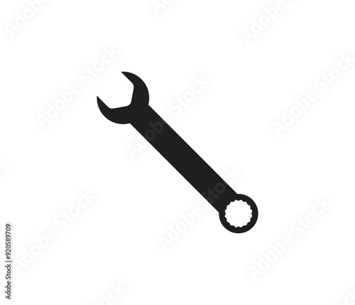 Combination spanner open box flat vector icon,Wrench tool for apps and websites