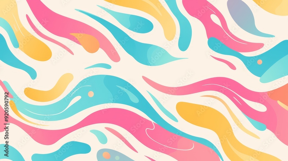 A soft pastel abstract background with wavy lines and an organic pattern in flat design style.. A soft pastel abstract background with wavy lines and an organic pattern in flat design style..