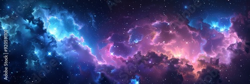 A breathtaking and stunning view of a colorful and vivid nebula showcasing a myriad of vibrant colors in the universe