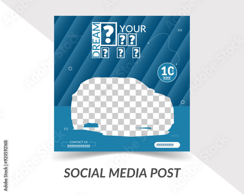 creative blue social media post design