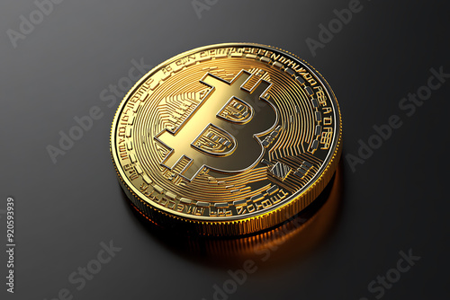 A Bitcoin symbol illustrated in a flat art style, featuring bold and simplified design elements