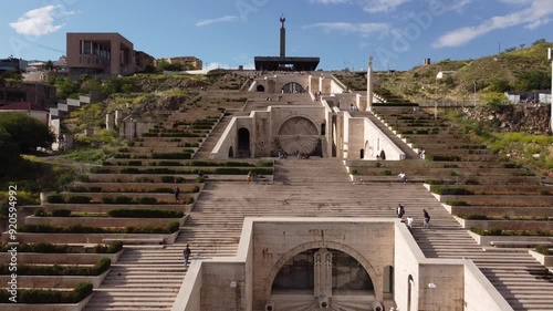  Aerial view of the Cascade architectural complex in Yerevan. 