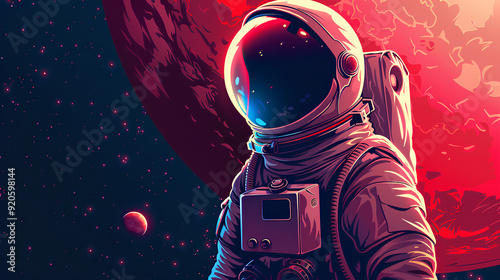 Astronaut in outer space, Astronaut in Spacesuit, Astronaut exploring outer space, 3d rendering, Generative AI