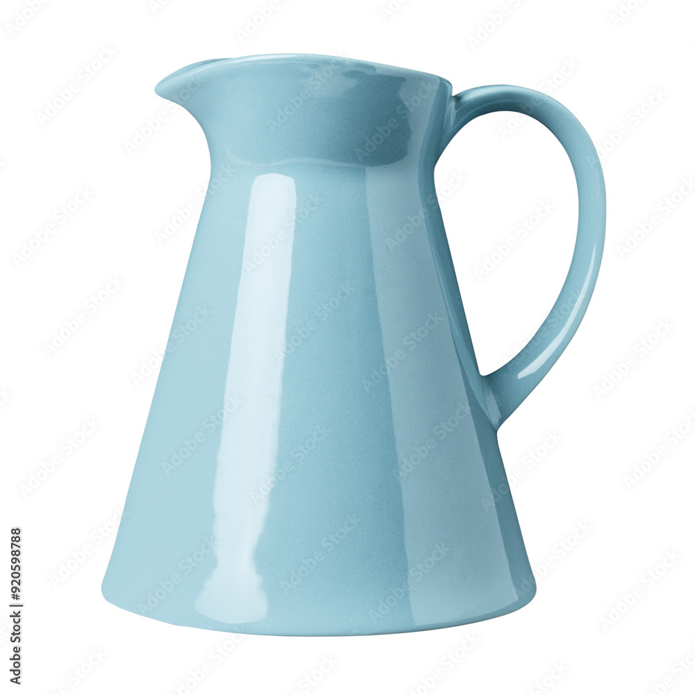 Blue ceramic pitcher design element Blue ceramic pitcher design element