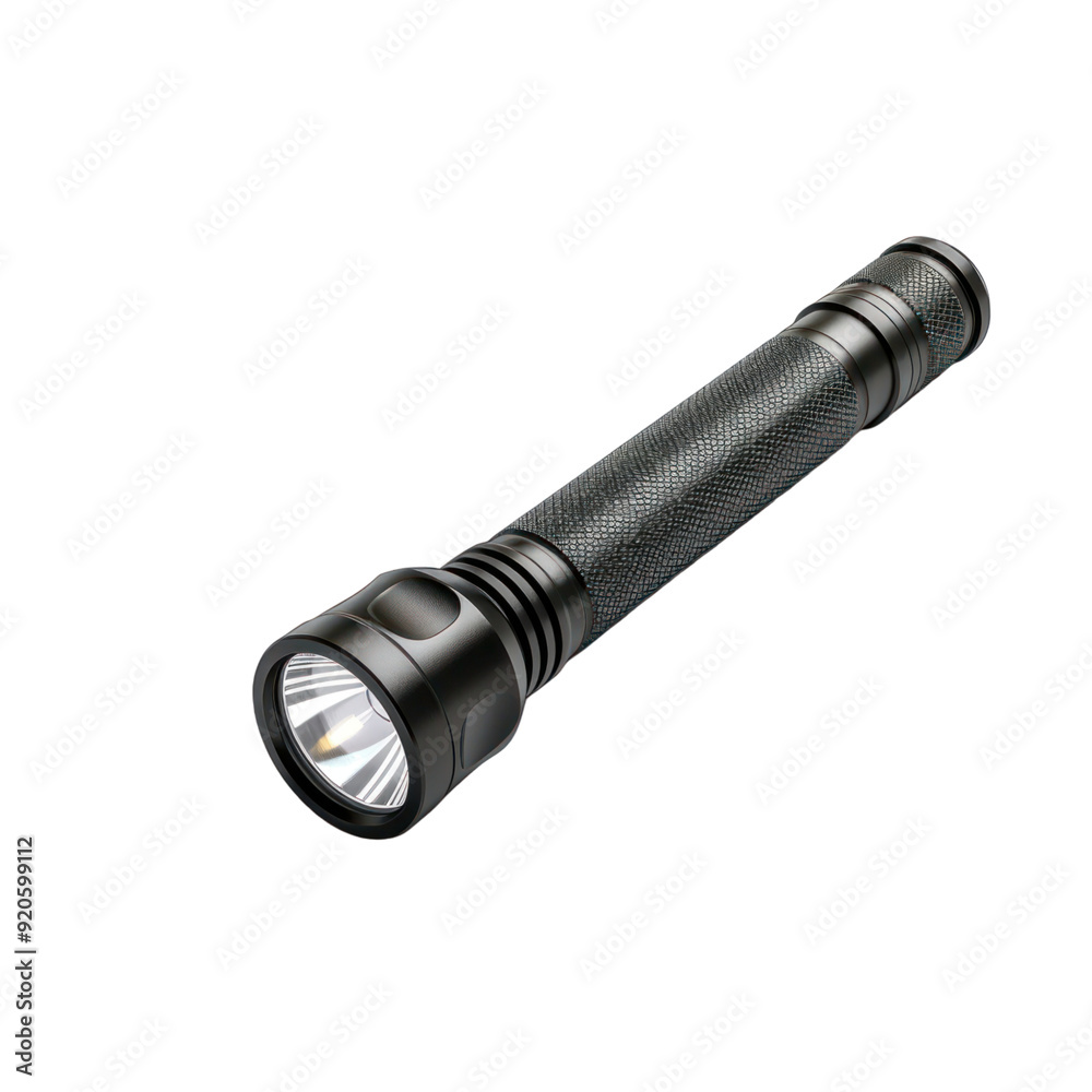 Flashlight isolated white background, without shadow, single object, detailed, PNG dicut style. Flashlight isolated white background, without shadow, single object, detailed, PNG dicut style.
