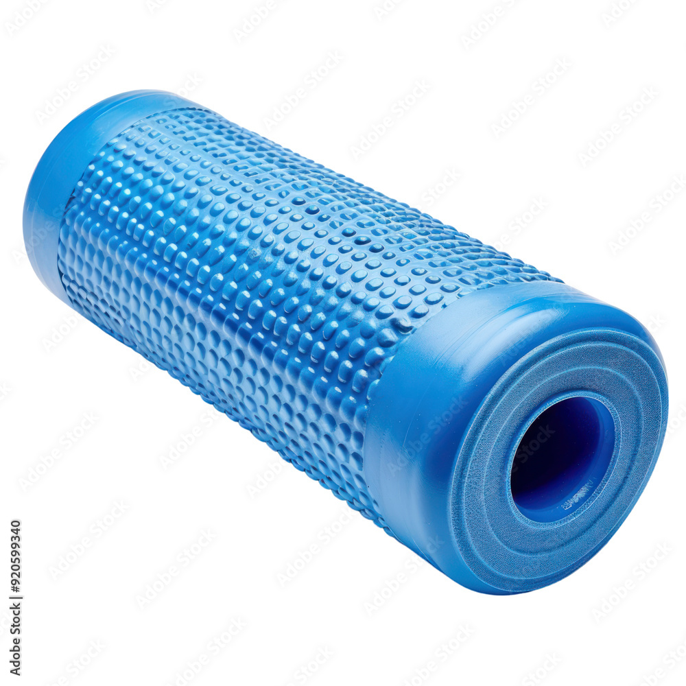 Foam roller isolated white background, without shadow, single object, detailed, PNG dicut style
