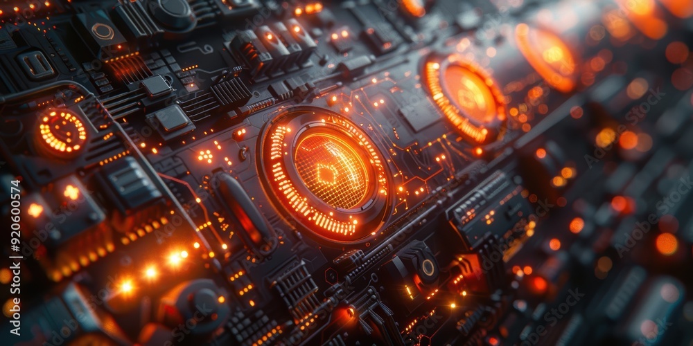 Fototapeta premium Futuristic Circuitry: A Glowing Network of Technology