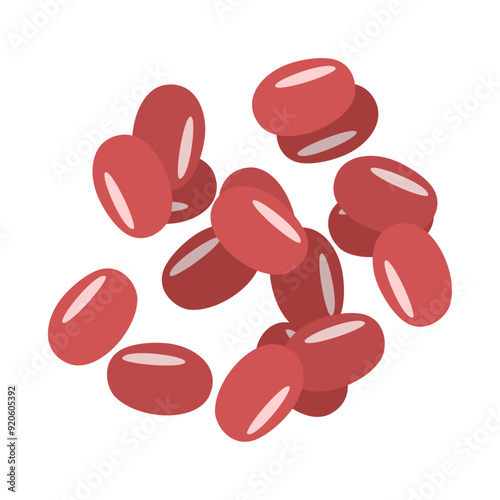 小豆。フラットなベクターイラスト。
Azuki beans. Flat vector illustration.
