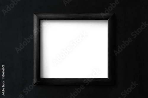 Black frame mockup on a black wall