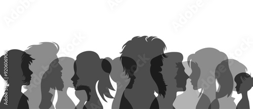 Abstract Diversity and Inclusion Art silhouette black filled vector Illustration icon
