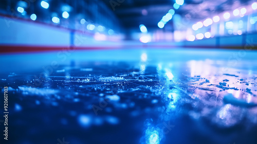 Patinoire de Hockey sur Glace avec Éclairage Bleu