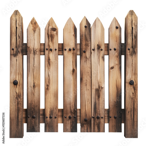 PNG Wooden fence panel with pointed tops