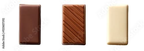 Bar of chocolate isolated on transparent background