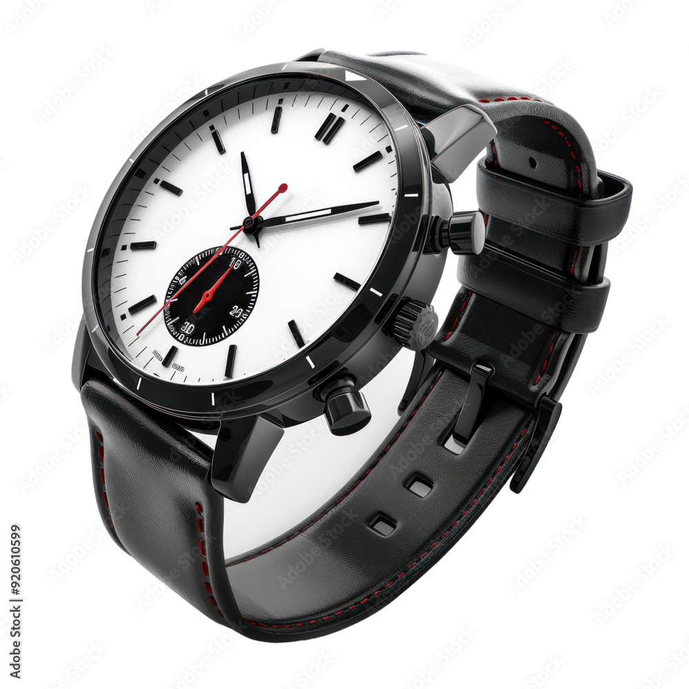 Sports watch isolated white background, without shadow, single object, detailed, PNG dicut style