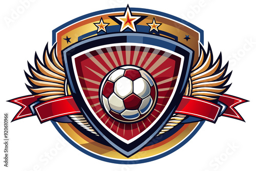 soccer ball and shield logo