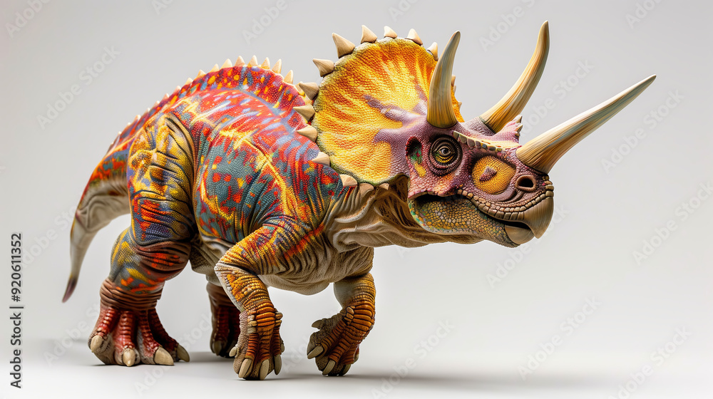 Fototapeta premium Colorful Triceratops Dinosaur Model ..