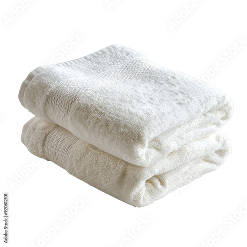 Towel isolated white background, without shadow, single object, detailed, PNG dicut style
