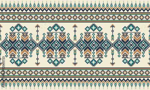 Navajo tribal vector seamless pattern. Native American ornament. Ethnic South Western decor style. Boho geometric ornament. Vector seamless pattern. Mexican blanket, rug. Woven carpet illustration photo