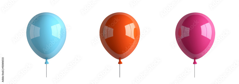 3d party balloons isolated on transparent background 3d party balloons isolated on transparent background