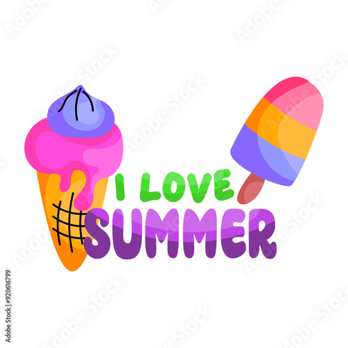 A yummy sticker of ice cream
