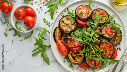 Baked Eggplant and Fresh Tomato Salad