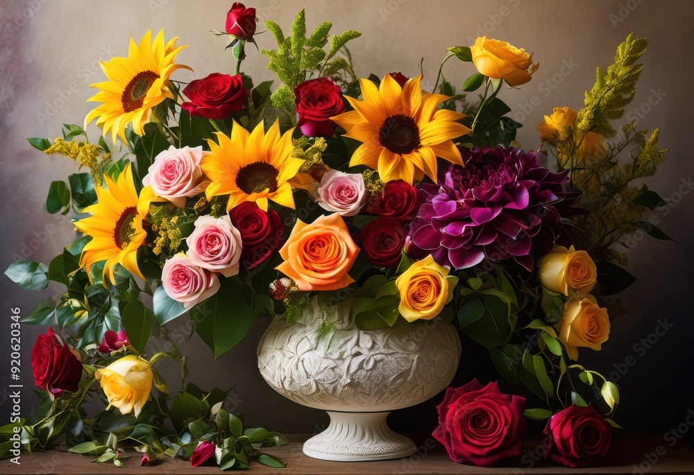 custom made wallpaper toronto digitalvibrant floral arrangements creating stunning frame blank canvas, bouquet, blooms, botanical, colors, composition, decoration, elegance, freshness, garden