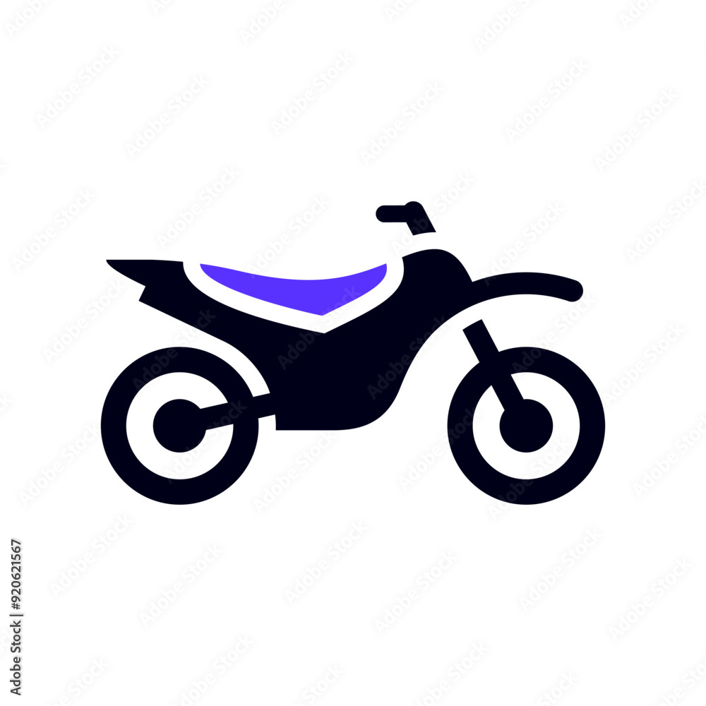 Fototapeta premium Motorbike transport flat icon, side view