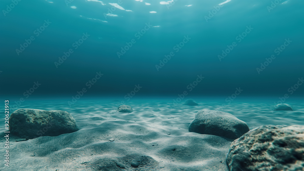 Fototapeta premium Underwater Background Of The Ocean Bottom