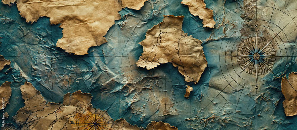 Naklejka premium Antique World Map
