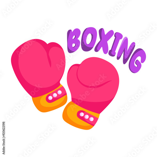 A hand covering sticker, flat design of gloves

