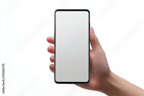 Blank Smartphone Mockup on Hand created with Generative AI