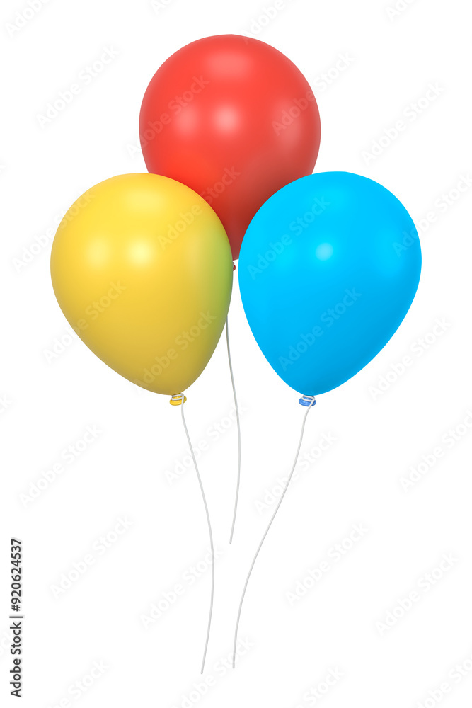 Party balloons icon png sticker, 3D rendering illustration, transparent background Party balloons icon png sticker, 3D rendering illustration, transparent background