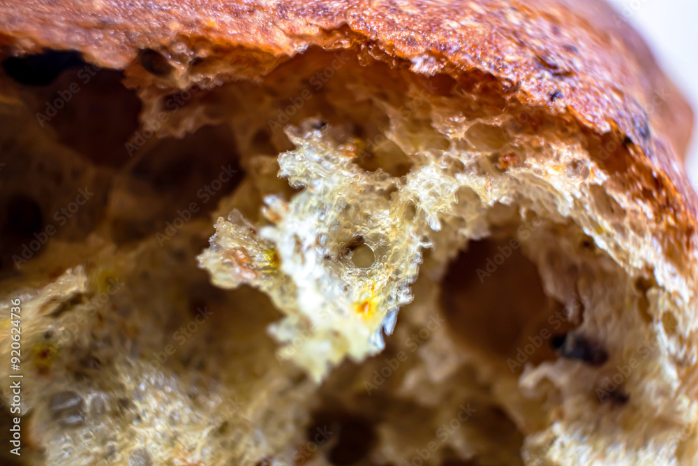Fototapeta premium close up of a slice of bread