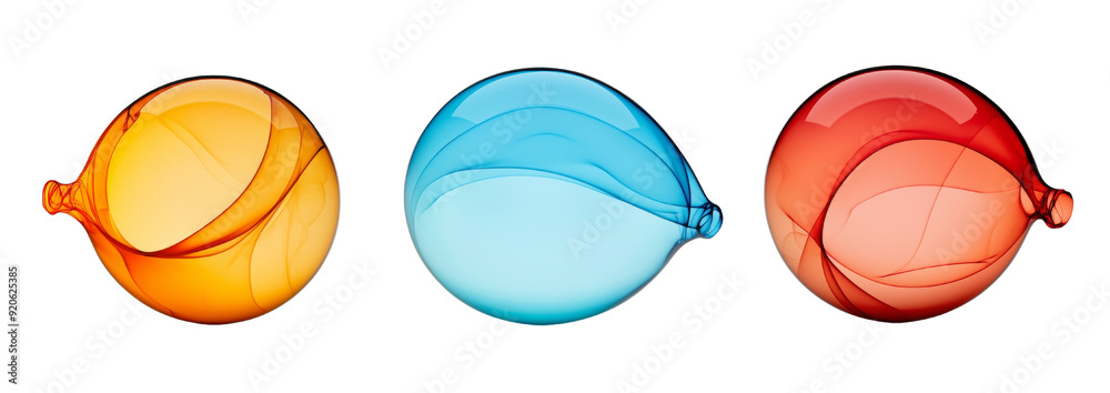 Fototapeta premium Bubble geometric shape isolated on transparent background