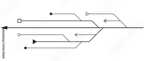 computer chip with circuit board, the networking of computer codding, internet system with arrows