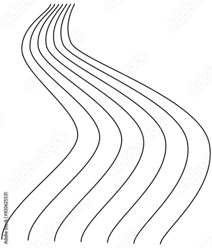slippery road sign, abstract wavy, waving, billowy and undulating lines, curvy, squiggle parallel stripes, pulse warp effect element