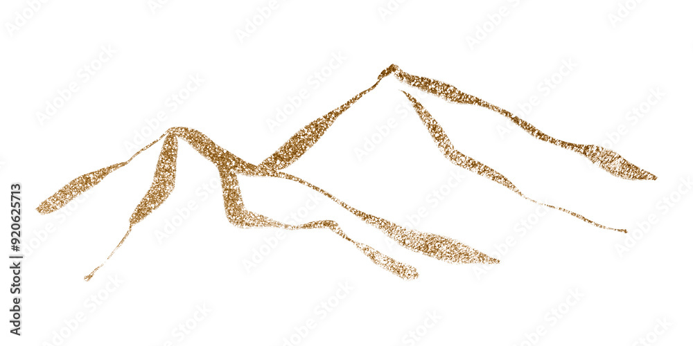 Mountain png sticker, glitter gold line art on transparent background Mountain png sticker, glitter gold line art on transparent background