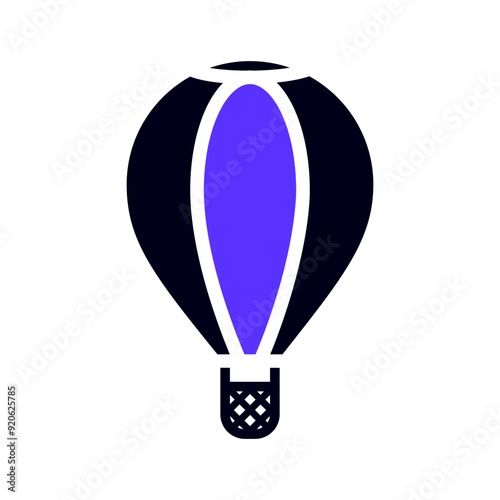 Air balloon transport flat icon